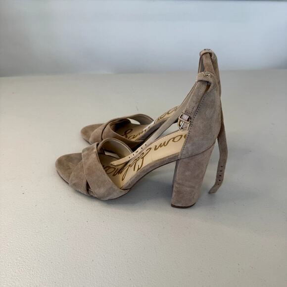 Sam Edelman Tan Beige Taupe Block Heels Women's Size 8 - Picture 5 of 5